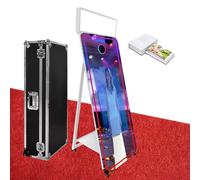 Magic Mirror Photo Booth,65'' Mirror Photo Booth with 32'' Interactive Touch Screen,Square Light,Built-in Mini PC Suitable for Photography (White, Machine+Mini Printer)