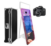Magic Mirror Photo Booth 65in with Flight Case,Interactive Touch Screen Mirror Photo Booth Machine for Event Party Wedding Rental (White(32''Touch Screen), Machine+Camera)