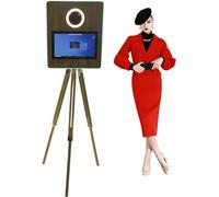 Magic Mirror Photo Booth for DSLR Camera, Portable Selfie Camera Photobooth with 15.6 Inch Touch Screen, Fill Light and Flight Case, for Parties Wedding Rental Business