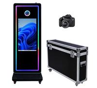 Magic Mirror Photo Booth Machine 32in Touch Screen Photo Booth with RGB Light,Compatible with Cameras and Printers,Suitable for Indoor and Outdoor Activities (Machine+Camera)