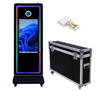 Magic Mirror Photo Booth Machine 32in Touch Screen Photo Booth with RGB Light,Compatible with Cameras and Printers,Suitable for Indoor and Outdoor Activities (Machine+Mini Printer)