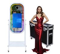 Magic Mirror Photo Booth Machine wiht 21.5" Touch Screen Mirror Photo Booth Selfie Photobooth Machine RGB Light for Event Rental Wedding Party (Photo Booth Machine)