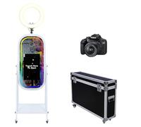 Magic Mirror Photo Booth with 21.5 inch LCD Touch Screen, Flight Case, Built-in Mini PC, RGB Ring Light, Sharing and Printing, Booth for Wedding Party Event Rental (Machine+Camera)