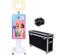 Magic Mirror Photo Booth with 32 inch LCD Touch Screen, Flight Case, Built-in Mini PC, RGB Ring Light, Sharing and Printing, Booth for Wedding Party Event Rental (Photo Booth+Camera)