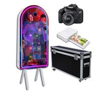 Magic Mirror Photo Booth with RGB Light (Arched 32''TouchScreen, Machine+Camera+Mini Printer)