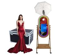 Magic Mirror Photo Booth with Soft-Light Umbrella,21.5inch Touch Screen,Windows Photo Booth Flight Case,App Control RGB Light for Wedding Party Events (Photo Booth Machine)