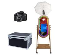 Magic Mirror Photo Booth with Soft-Light Umbrella,21.5inch Touch Screen,Windows Photo Booth Flight Case,App Control RGB Light for Wedding Party Events (Machine+Camera)