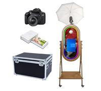 Magic Mirror Photo Booth with Soft-Light Umbrella,21.5inch Touch Screen,Windows Photo Booth Flight Case,App Control RGB Light for Wedding Party Events (Machine+Camera+Mini Printer)