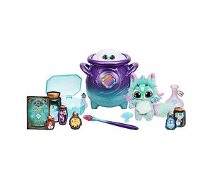 Magic Mixies - Magical Real Misting Purple Cauldron with Interactive 8 Inch Blue and Plush Toy, Follow The Spell Book Add the Magic Ingredients, Who Will You Magically Create?