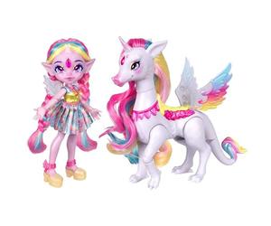 Magic Mixies - Pixlings Shimmer Reveal Unia the Dragon-corn, including Rainbow Star the Pegacorn Magical Reveal Beautiful 6.5 inch Pixling Doll and Steed Inside A Potion Bottle