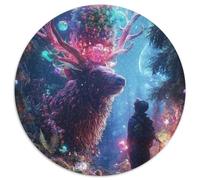 Magic Moment 1000 Pieces Jigsaws Stress Reliever Difficult Challenge for Adults & Kids Unique Challenge Game Round Family Game Gifts (67.5x67.5cm)