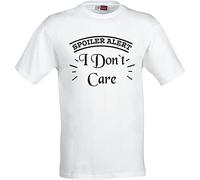 magic moments Adult Cotton T-Shirt Spoiler Alert I Don`t Care (S, White)