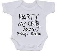 magic moments Baby vest or bib Party my crib 2am Bring a Bottle (first size)