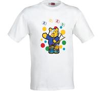 magic moments Childs 2025 Scottish Spotty Bear Wearing a Kilt Pudsey Day T Shirt (UK, Age, 6 Years, Regular, White Polyester)
