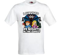magic moments Childs D.T.FI Surviied 99 Nights in The Forrest T-Shirt (UK, Age, 10 Years, Regular, White Polyester)