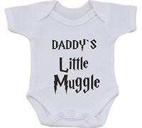 magic moments DADDYS LITTLE MUGGLE HARRY POTTER FUNNY COTTON WHITE BABY VEST OR BIB (first size bib) (0 to 3 months)