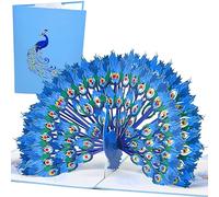 Magic Moments® Pop Up Card Proud Peacock - 3D Birthday Cards for Women Men - Handmade Pop Up Husband Wife Birthday Card - Congratulations Happy Birthday Card with Magical Envelope