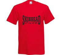 magic moments Skinhead A Way of Life Funny 100% Cotton T Shirt (Extra Large, red)