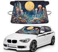Magic Moon,Jellyfish Print Car Windshield Cover For Ice And Snow Universal Fit For Most Cars Multifuntional Ice Protector Keep Snow Frost Off