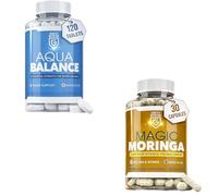 Magic Moringa Capsules 30ct + Aqua Balance Tablets 120ct - Plant-Based Vitality & Water Balance Support Bundle - UK Made Vegan Supplements