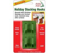 Magic Mounts Holiday Helpers : Green : 4 Pack : Removable Stocking Hooks : 3397