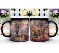 Magic mug - Heat Sensitive Color Changing Coffee Cup - Thomas Kinkade - Lamplight Lane magically appear