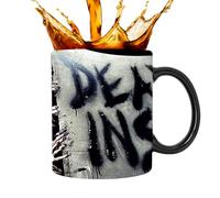Magic Mug - Heat Sensor Reveal Then Image, Scary Design, Creepy Halloween Decoration, Hot Cold Beverage Serving, Novelty Drinkware, 11oz Black Ceramic, Mother Father Gift