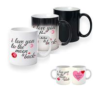 Magic Mug Personalised Colour Changing Mug I Love You to The Moon and Back Valentine's Day