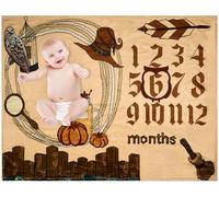 Magic Muggle Baby Monthly Milestone Blanket with Frame Magic Theme Chlid Month Photo Props Magic Print Photo Blanket My First Birthday Party Supplies100*130cm