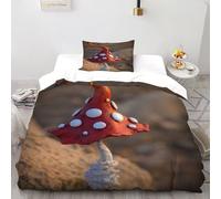 Magic Mushroom 2 Pcs Bedding Bed Set Cartoon Fantasy Art 3D Printed King Size for Kids Soft Microfiber With Sheet Pillowcases Single（135x200cm）
