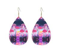 Magic Mushroom Drop-Shaped Acrylic Earrings â€“ Stylish Lightweight Hypoallergenic Dangle Earrings For Women, Gift For Birthday, Christmas & Special Occasions