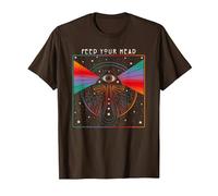 Magic Mushroom, Feed Your Head, Trippy, Psychedelic, Hippy T-Shirt, Men, Brown, Small