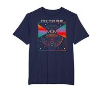Magic Mushroom, Feed Your Head, Trippy, Psychedelic, Hippy T-Shirt, Men's Big and Tall, Navy Blue, 4X Tall