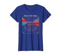 Magic Mushroom, Feed Your Head, Trippy, Psychedelic, Hippy T-Shirt, Women, Royal Blue, X-Large