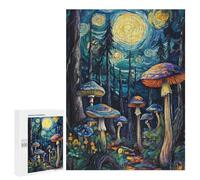 Magic Mushroom Forest-1: Home Décor Activity, 500 PCS Wooden Brain Teaser for Adults - for Detail-Focused Puzzlers
