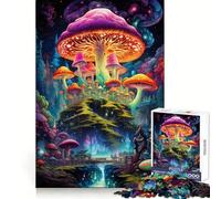 Magic Mushroom Forest Adult Jigsaw Puzzle1000 Pieces Decompress Game True Detail Playful Challenge Night Play (38x52cm)
