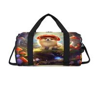 Magic Mushroom Forest Dog Sport Duffel Bag with Shoes Compartment Overnight Weekender Bags Travel Gym Luggage Organizer for Women Men Kids Girls Boys