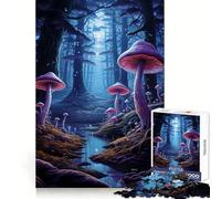 Magic Mushroom Forest Jigsaw Puzzles for Teenagers 1000 Pieces Recall Boost Sharp Cut Real Challenge Wall Art (38x52cm)
