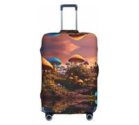 Magic Mushroom Luggage Cover Elastic Washable Stretch Suitcase Protector Scratch Resistant Travel Cover White/Opulent Garden Small, White/Opulent Garden, S