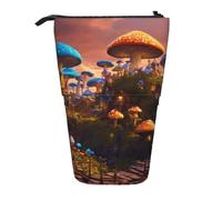 Magic Mushroom Print Adjustable Pencil Case Versatility Office Pouch Pen Holder Gift Daily Supplies