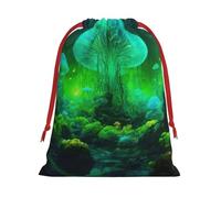 Magic Mushroom Print Drawstring Gift Decor Bag Reusable Birthday Wedding Anniversaries Daily Storage
