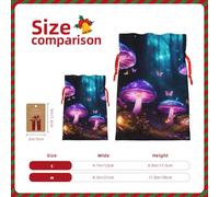 Magic Mushroom Print Drawstring Gift Reusable Bags Party Favors Holiday Birthday Eco-Friendly Pouches