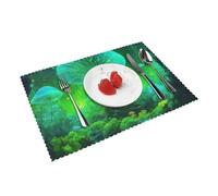 Magic Mushroom Print Exquisite Dining Table Placemats Washable Place Mats Non Slip Kitchen Home Decor