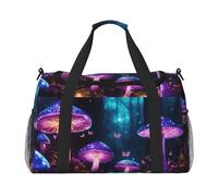 Magic Mushroom Print Foldable Carry On Tote Large Capacity Hand Carry Bag for Airplane Weekend Getaways