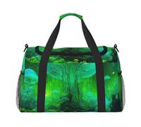 Magic Mushroom Print Foldable Carry On Tote Large Capacity Hand Carry Bag for Airplane Weekend Getaways