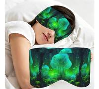 Magic Mushroom Print Full Coverage Sleep Mask,Eye Mask Portable for Travel Office Nap Shift Work