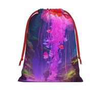 Magic Mushroom Print Gift Drawstring Bag For Holiday Party Favors Daily Birthday Wedding Office Supplies
