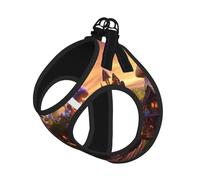 Magic Mushroom Print Harness Leash Set For Cat Dog, Reflective Adjustable Escape-Proof Vest Lead With Soft Breathable Mesh, For Small Pets And Kitten Puppy