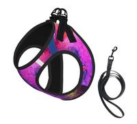 Magic Mushroom Print Harness Leash Set For Cat Dog, Reflective Adjustable Escape-Proof Vest Lead With Soft Breathable Mesh, For Small Pets And Kitten Puppy
