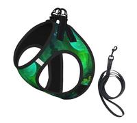 Magic Mushroom Print Harness Leash Set For Cat Dog, Reflective Adjustable Escape-Proof Vest Lead With Soft Breathable Mesh, For Small Pets And Kitten Puppy